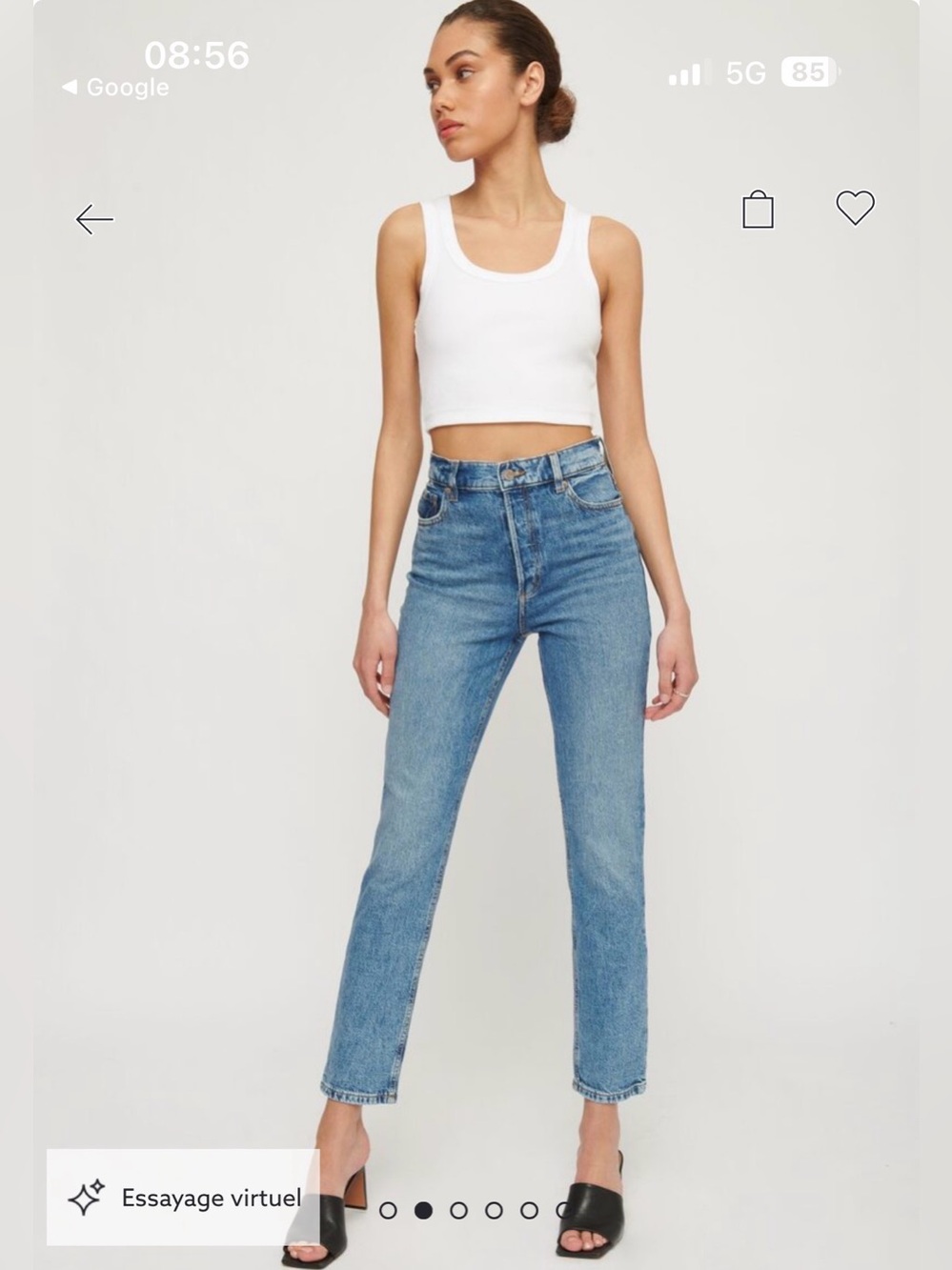 Classic High-Rise Straight Jeans - Blue